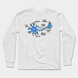 Hand Drawn Neuron Diagram Long Sleeve T-Shirt